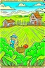 Placeholder: hand painted organic farming cartoon poster