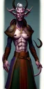 Placeholder: portrait of the body of a tiefling in d&d style