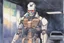 Placeholder: retro anime style, full color, dark serious 1980s anime terminator like robot, moebius artist, magic, watercolor,
