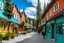 Placeholder: shopping area with banff meets east coast canada theme with colour and cedar shake