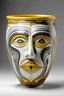 Placeholder: i need a cup in form seeram vase with abstract human face