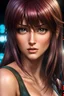 Placeholder: Revy from black lagoon, Photorealistic eyes, head and shoulders, 8k resolution photorealistic portrait by Greg Rutkowski, Artgerm, WLOP, Alphonse Mucha, dynamic lighting, hyperdetailed, intricately detailed, triadic colors, realistic eyes, normal eyes, photography, 50mm lens, portrait, close-up