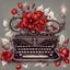 Placeholder: drawing gothic vintage dark red bicycle with flowers, lace and rubies, white background watercolor drawing Gothic vintage printed dark red typewriter with flowers and rubies, white background, Trending on Artstation, {creative commons}, fanart, AIart, {Woolitize}, by Charlie Bowater, Illustration, Color Grading, Filmic, Nikon D750, Brenizer Method, Side-View, Perspective, Depth of Field, Field of View, F/2.8, Lens Flare, Tonal Colors, 8K, Full-HD, ProPhoto RGB, Perfectionism, Rim Li