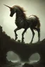 Placeholder: unicorn , dystopian surrealism, dark horror fantasy, hdr, demonic, dark art