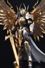 Placeholder: Full bodyMonster with Multiarms, hoodie, cover face, crystal sword, crystals arm, galaxy face, solo leveling shadow artstyle , high details, intricate details, highly detailed Man Angel cyborg straddle wings, using traditional armor,detailed, intricate,gears cogs cables wires circuits, gold silver chrome copper