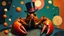 Placeholder: Surreal Dadaist art piece, featuring a lobster wearing a top hat and monocle, surrounded by abstract shapes and colors, inspired by Salvador Dali and Rene Magritte, (long shot), vibrant colors, digital collage.