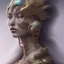 Placeholder: sango fantasy, fantasy magic, intricate, sharp focus, illustration, highly detailed, digital painting, concept art, matte, artgerm and paul lewin and kehinde wiley, masterpiece silver tiger head bronze Asian African girl nice breast Afo hair turquoise snow waves