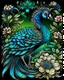 Placeholder: peacock, black backwound, adult book cover