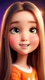 Placeholder: A beautiful, adorable cartoon little girl. Long shiny hair, large sparkling eyes (like anime or Disney characters), a small face and delicate nose. A happy, innocent expression with a small smile. Clean design, vibrant and warm colors, modern studio animation style, 4K quality.