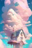 Placeholder: A whimsical dwelling delicately constructed entirely of real clouds evocative of a dreamy landscape floating somewhere between heaven and earth, Dreamy, Pastel colors, Vibrant lighting, Highly detailed, Digital painting, Artstation, Concept art, Magical, Sparkling, Enchanting, art by victoria skitt, pascal campion, Loish, Trending on deviantart.