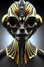 Placeholder: Silver alien, head, wicked, black eyes, blood, 8k, finely detailed, photo realistic, Anunnaki black male African Egyptian alien, cracks in the voodoo head, wicked, eyes, crown, Elephant, 8k, finely detailed, photo realistic, tiger turquoise skull head gold dragon space alien sun skeleton gold gorilla silver crown silver eyes