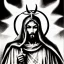 Placeholder: Devil demon satan king knights war code prophecy black and white jesus