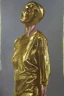 Placeholder: Full body portrait, painting, medium shot lady volumetric gold