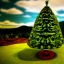 Placeholder: lonely christmas tree in alpine biome no snow drone shot