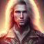 Placeholder: man with long blond hair, full body, weak body, drama setting, unreal photo, harsh lighting