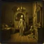 Placeholder: Daguerrotype, eerie figure, odd background, Hieronymus Bosch, room, Max Ernst, creepy, ambient light, by Minicavio Quollati and Marlost Endgulp, exoteric, mystic, Amano, Botticelli, Hieronymus Bosch, Alphonse Mucha