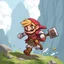 Placeholder: Male Fantasy RPG character, chaabi kawaii mario proportions, lord of the rings inspiration, with hammer, running, isometric game