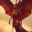 Placeholder: A full body portrait of a red dragon girl,smiling, wings, realistic, cinematic lighting, octane render,