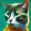 Placeholder: Portrait of a cat by Van Gogh