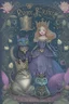 Placeholder: dark fantasy, intricate book cover showing a cat in boots, a frog with a crown and a fairytale princess with a glass slipper, whimsical