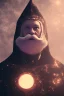 Placeholder: All Black santa, ghost, wearing high tech mask, white smoke, dark, rage, sorrow, high definition, ultra 8 k, volumetric lighting, blue fire, fog