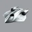 Placeholder: A sleek, futuristic spacecraft inspired by the Orion from the 1960s German science fiction series Raumpatrouille Orion. The ship should have a silver, metallic surface with a slightly bulbous, streamlined front end. It features angular, sharp lines along the body, with large, prominent engine sections at the rear. The overall shape is a mix of retro-futuristic design, blending elements of 1960s space aesthetics with modern sci-fi details. The spaceship should have two large, circular engine pods
