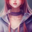 Placeholder: Anime girl cute neck head portrait, warrior costume, village, meditation, 8k quality