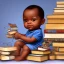 Placeholder: African American baby boy genius with books