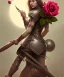 Placeholder: lady warrior with rose short and flower