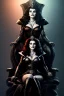 Placeholder: painting of lisa ann as evil queen in black leather, sitting on a throne, leather, angry, stern look, volumetric lighting, particales,highly detailed,cinematic, deep colours,8, highly detailed, digital painting, artstation, concept art, smooth, sharp focus,