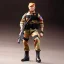 Placeholder: G.i. Joe toy camouflage doll Donald Trump orange face with boots full body in package high resolution 2020, in a box with gun