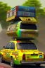 Placeholder: cyberpunk, kente, ghana taxi, ghana bus, village, 8k quality