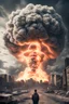 Placeholder: An extremely detailed and realistic selfie by a civilian facing imminent death as a hydrogen bomb explodes over the city in an apocalyptic full scale nuclear war :: dark, horrifying, death, ultradetailed, photorealism, 8K, 3D, Octane Render, HDR