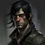 Placeholder: The large and furious black haired modern smith "Big K" grimdark realistic apocalypse survivor