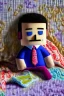 Placeholder: Hand sewn and embroidered extremely cute Jon Hamm, threads, sewing needles on a table on lace blanket in a luxury bedroom, centre, bold colours elegant fantasy 8k beautiful dynamic lighting award winning imperial colors hyperrealistic ultra detailed 4K 3D high definition crisp quality colourful hdr in sunshine