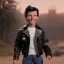 Placeholder: Wide view Young Fonz with black hair greaser figure doll 1977 (thumbs-up) (face) head grin, fonzarelli, ((arnold's drive-in)) fonzie