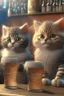 Placeholder: Cute CGI cats in a pub