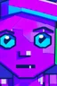 Placeholder: a close-up portrait of a purple Minecraft character, 2d d, large pixel style