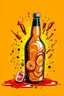 Placeholder: brand campaign for a new drink with orange and chili flavour with a american bomb cartoon style