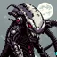 Placeholder: 8 bit pixelart a Biomorphic Biomechanical Alien Queen by Giger