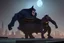 Placeholder: Batman fighting King Kong in New York.