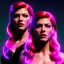 Placeholder: Actress , retro futuristic, Katheryn Winnick, sexy, short hair, retro, 80s, blood, portrait, samurai style, 16 bit, unreal engine 5, god light, ultra hd, vibrant color, night city background, neon, front view.