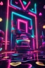 Placeholder: 80's Party theme an attractive decoration that fills the heart with joy and excitement Background, Best Ever Modern Scene, Realistic, Aesthetic Realism, Vivid, Bright colors, Neon Lights effect, Cinematic, HD, Hi- Res, 8K, Great focus