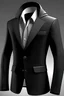 Placeholder: Man's Casual black Blazer jacket. 2 Button and a big hood