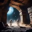Placeholder: The astronauts move with precision and grace, their movements slow and deliberate in the low gravity of the alien world. They approach the crumbling entrance of the tomb, the air thick with the dust of ages past. With a hiss of escaping air, they step inside, their powerful lights cutting through the darkness like a beacon.