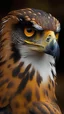 Placeholder: hawk with orange eyes