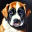 Placeholder: puppy, Oil painting, high quality, masterpiece, Carl Schwenninger II, dark colors