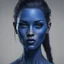 Placeholder: blue skin female