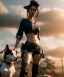 Placeholder: Ultra realistic, steampunk western party scene. Geisha Asian woman with dog man, waist up view, dancing, happy, color smoke, highly detailed, concept art, unreal engine 5, god rays, ray tracing, RTX, lumen lighting, ultra detail, volumetric lighting, 3d, finely drawn, high definition, high resolution.