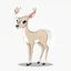 Placeholder: an bald white tail deer in the cartoon style of my little pony, on neutral gray background